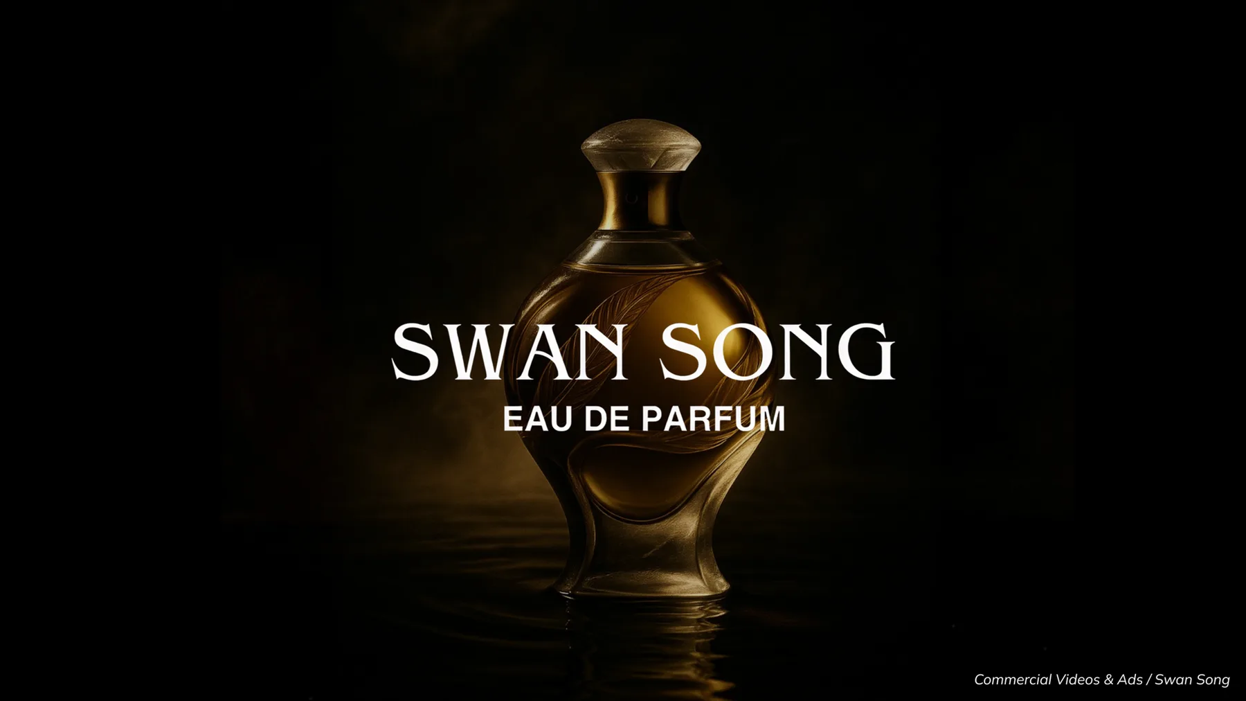 Swan Song eau de parfum bottle, campaign key visual