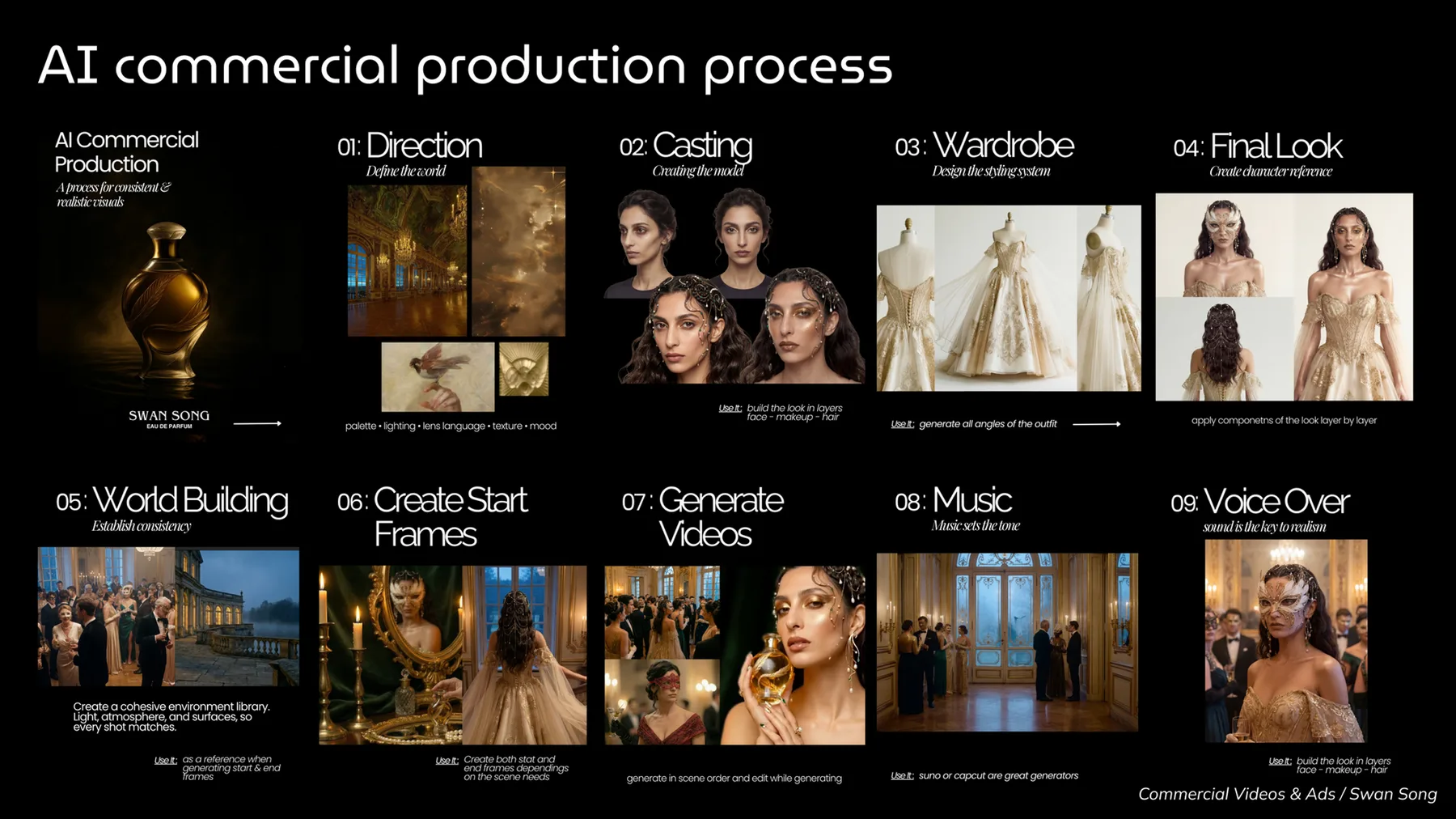 Production process board for the commercial