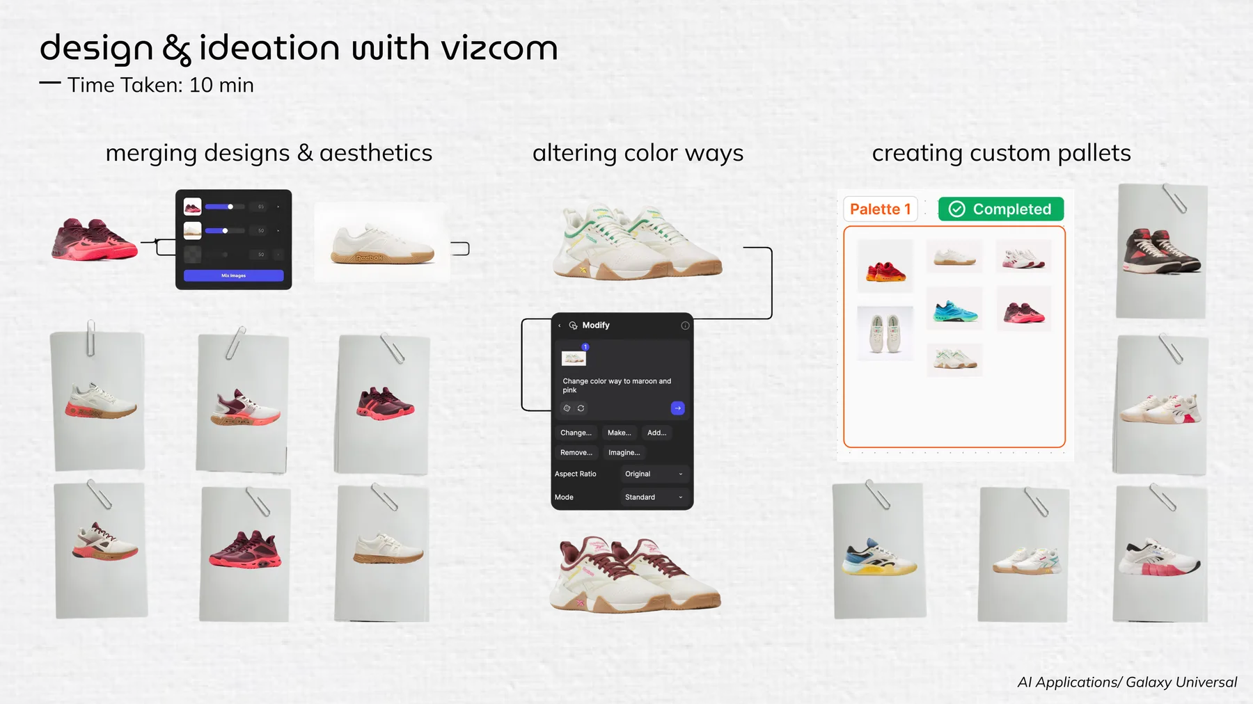 Footwear product and layout design examples