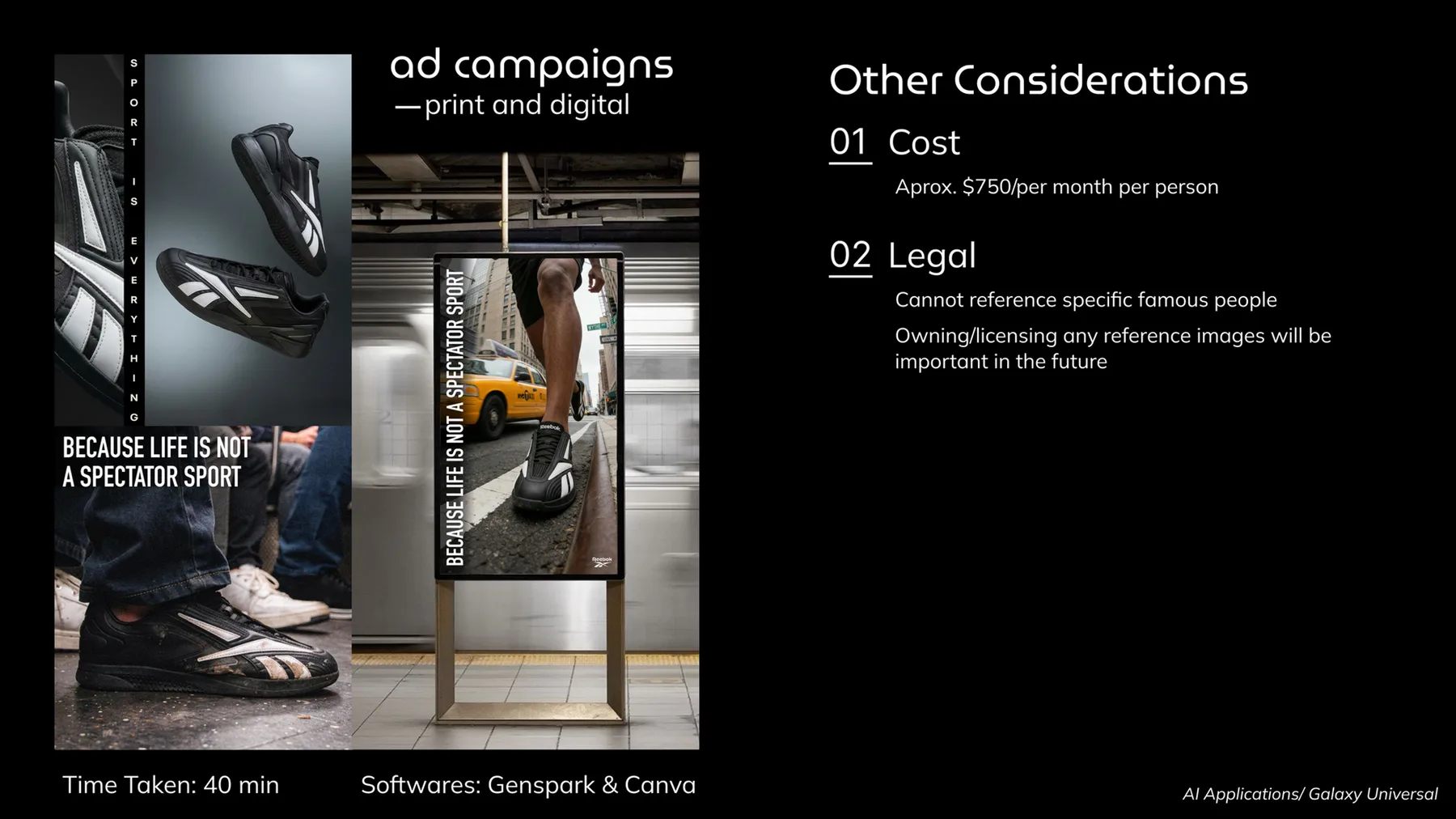 Slide listing limits and other considerations