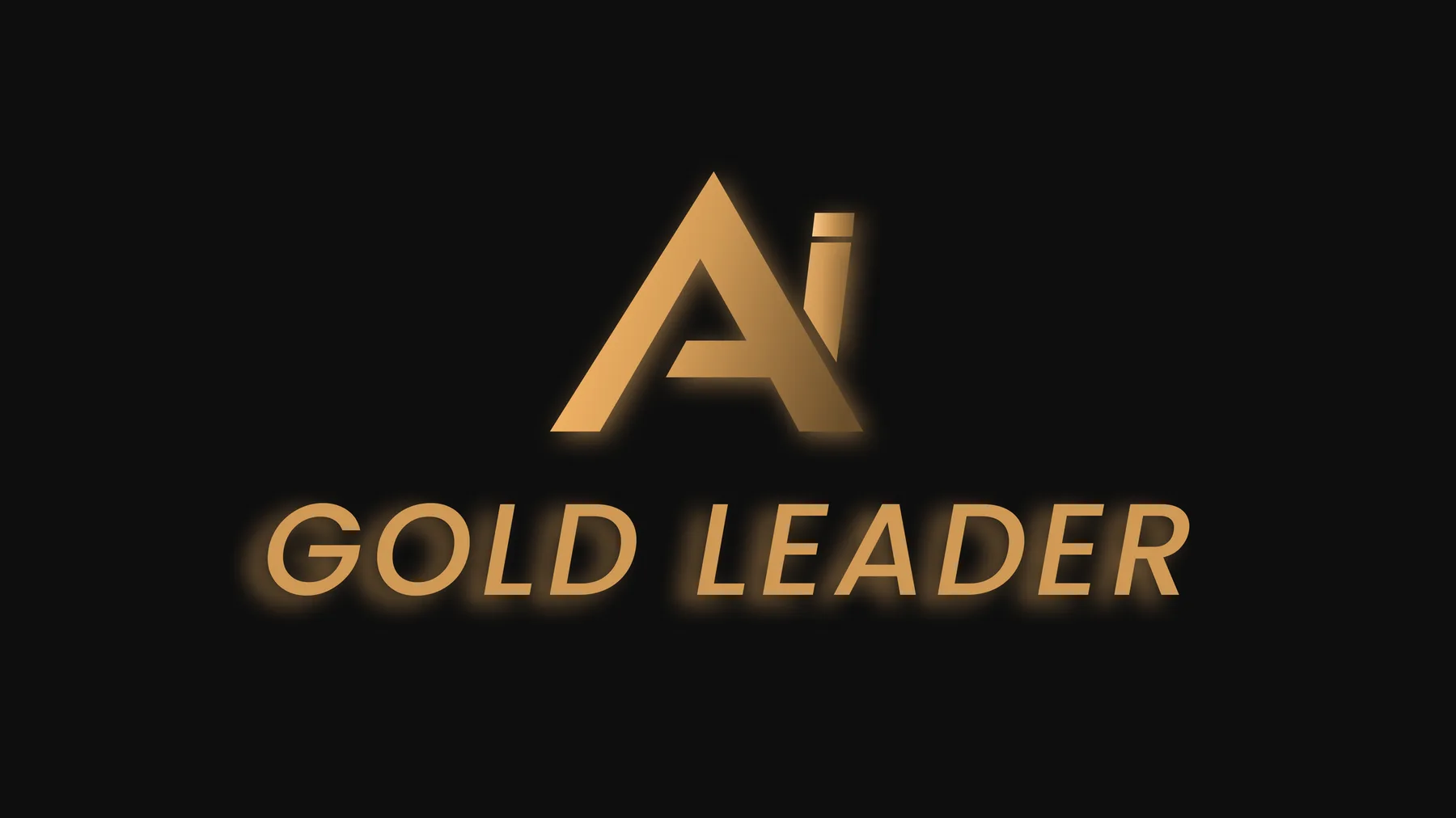 Gold Leader AI wordmark in gold on black