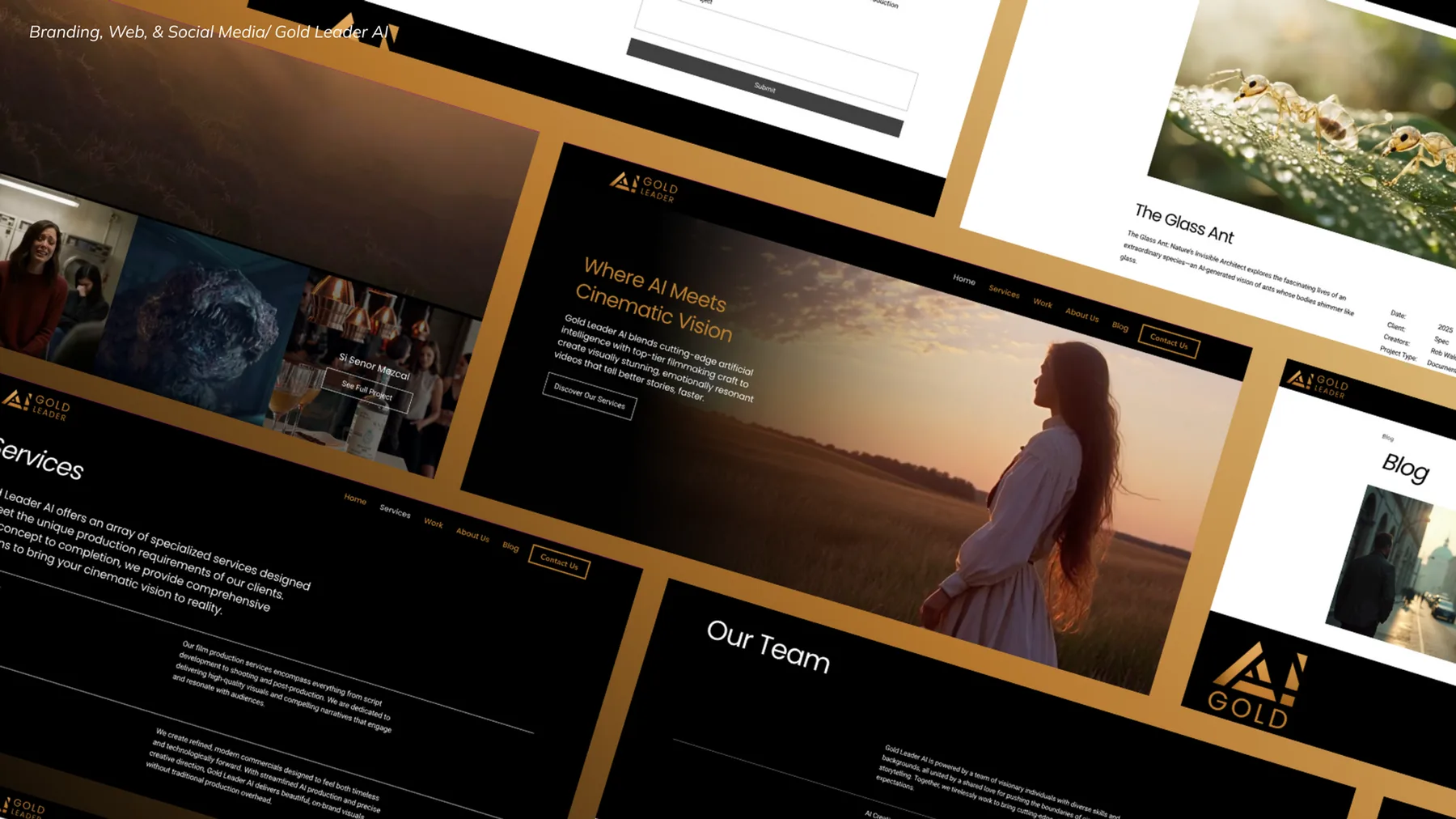 Website layouts for Gold Leader AI