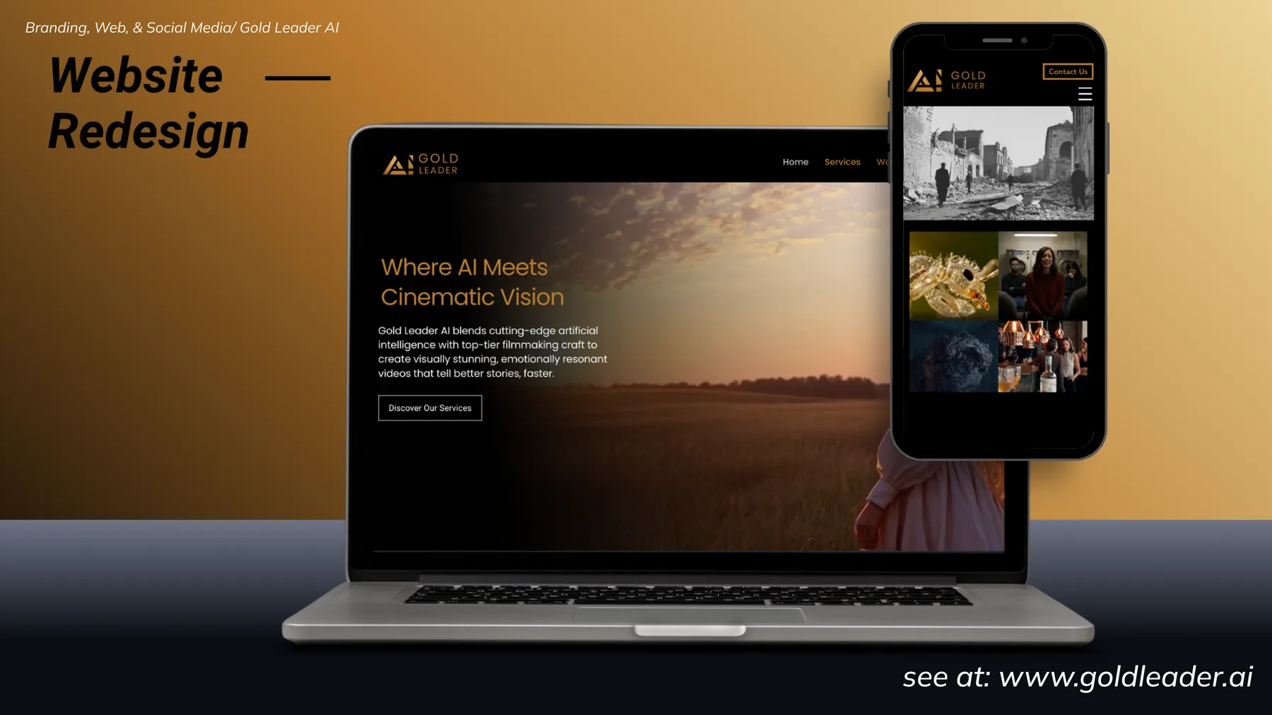 Site shown on laptop and phone