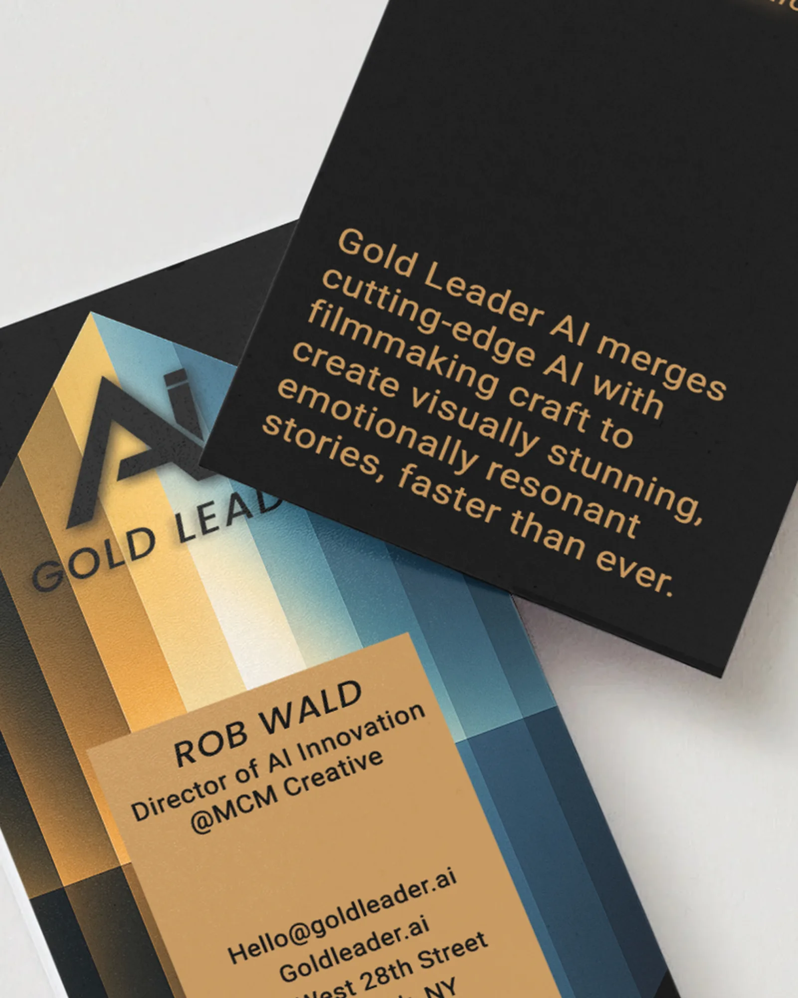 Business cards for Gold Leader AI