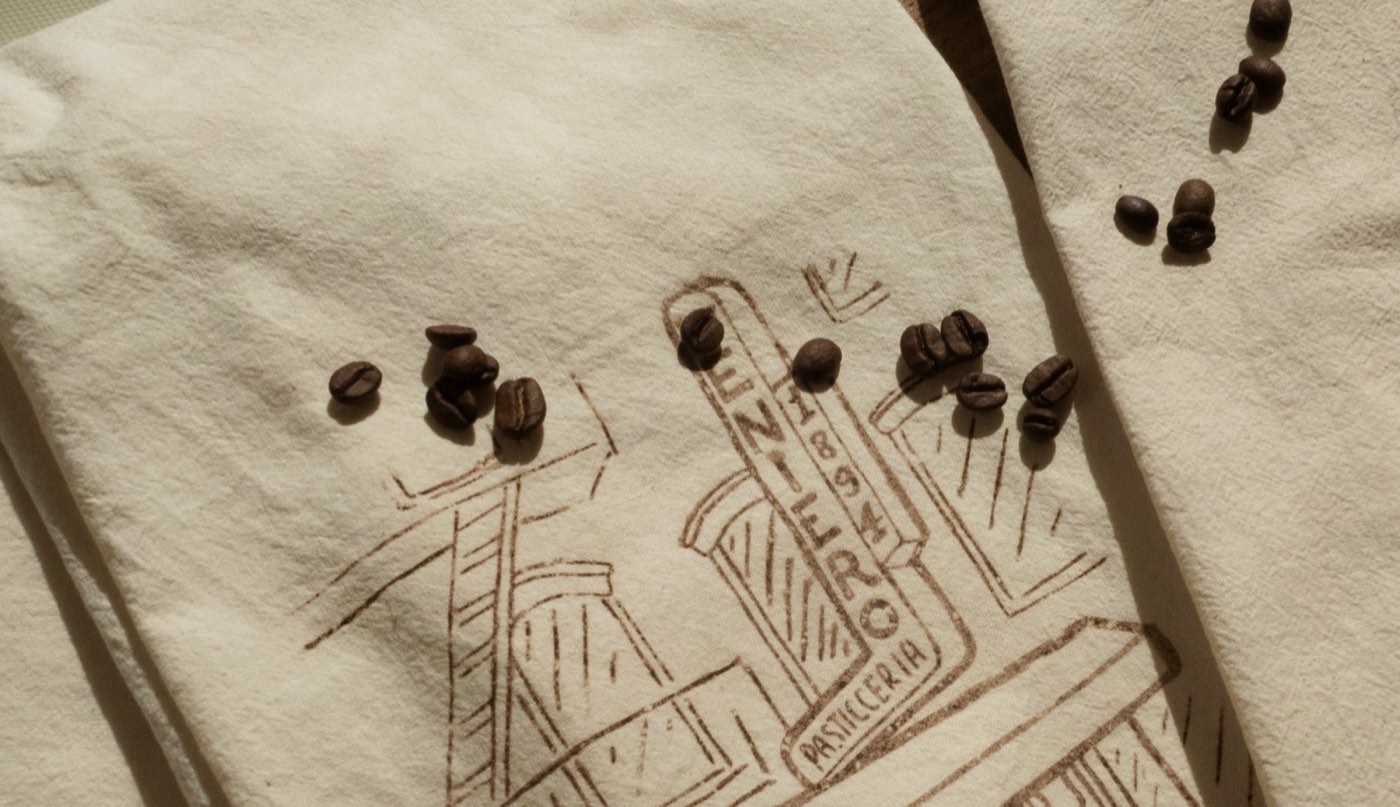 Printed textile with spent coffee grounds